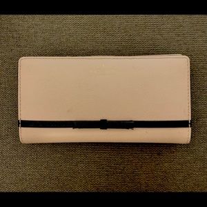 Kate Spade pale pink with black trim wallet
